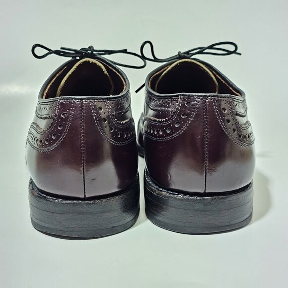Allen Edmonds McAllister Wingtip Shoes Burgundy MENS Size 7.5 D Preppy Oldmoney